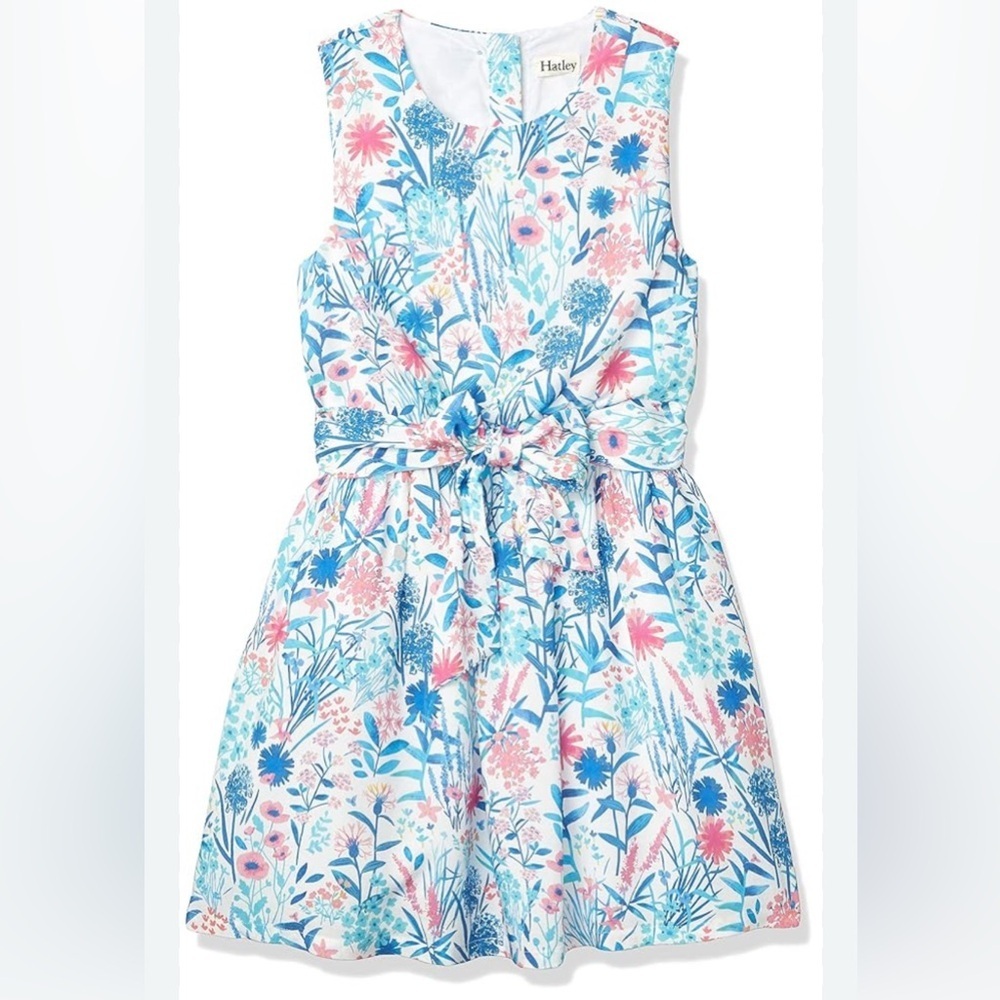 Hatley Girls BLUE PINK floral tulle party dress Size 2 EUC